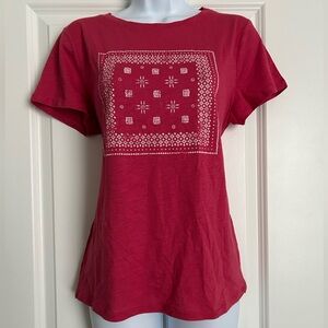 Loft Women’s Graphic Short Sleeves T-Shirt Size Small Berry